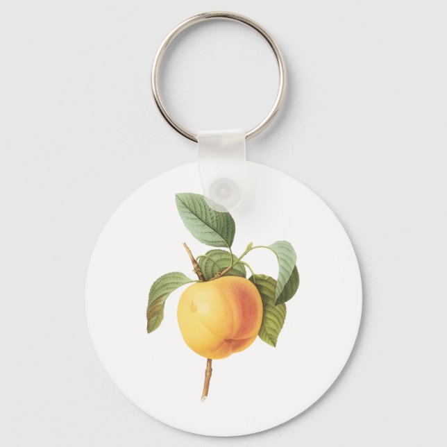 Vintage fruktmat, Calville-äpple av Redoute Nyckelring (Framsida)