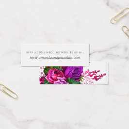 Vintage Fuchsia och Lila Shabby Bröllops RSVP Litet Visitkort