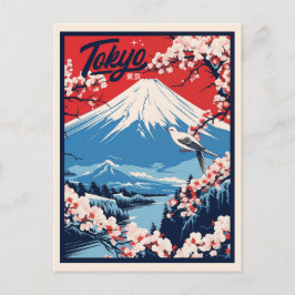 Vintage Fuji, Japan resa  Vykort