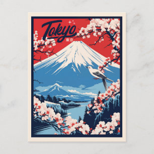 Vintage Fuji, Japan resa Vykort