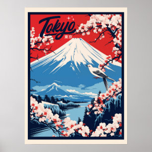 Vintage Fuji, Japan Travel Poster