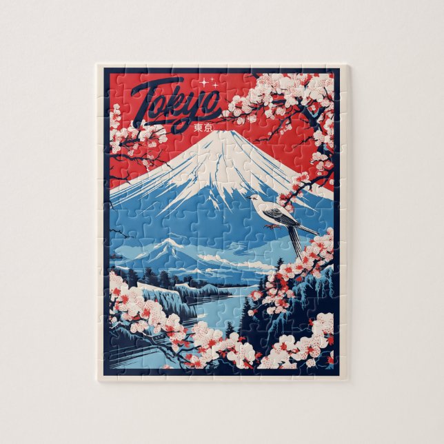 Vintage Fuji, Japan Travel Pussel (Vertikal)