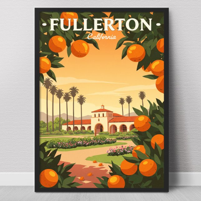 Vintage Fullerton California Poster (Skapare uppladdad)