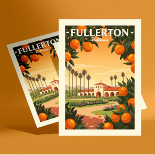 Vintage Fullerton California Vykort