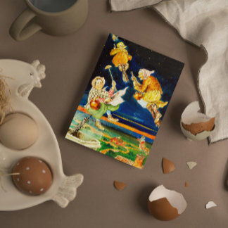 Vintage Fun Swedish Easter Witches Jenny Nyström Helg Vykort