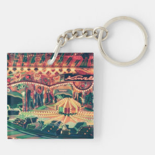 Vintage Funfair på nattfoto