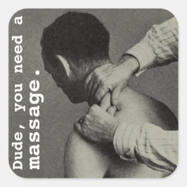 Vintage Funny Anpassade Massage Fyrkantigt Klistermärke