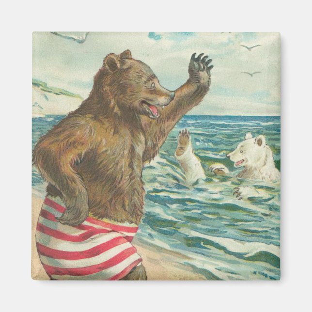 Vintage Funny Bear Magnet (Framsidan)