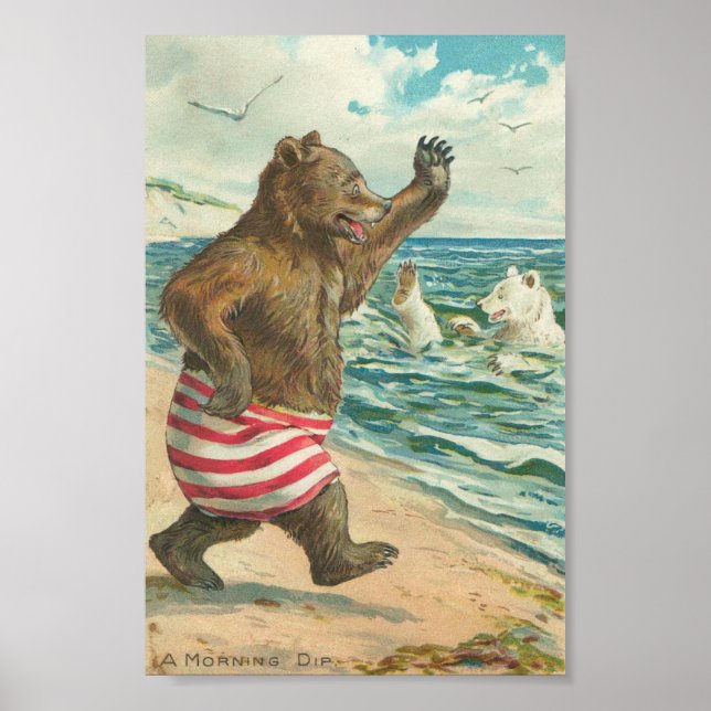 Vintage Funny Bears Poster (Framsidan)