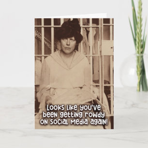 Vintage Funny Card - Social Media Jailbird Kort