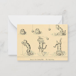 Vintage Funny Catnip Cat Anteckningskort