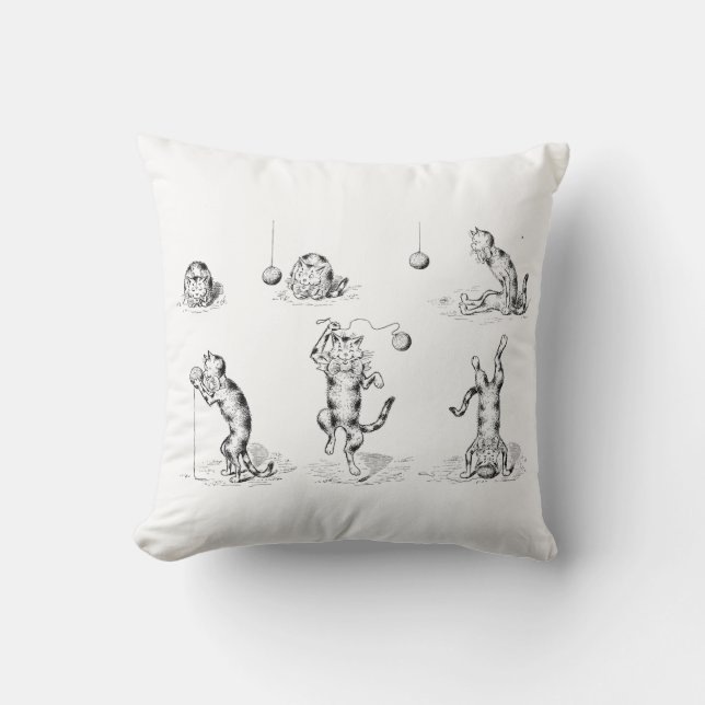 Vintage Funny Catnip Cat Kudde (Framsida)