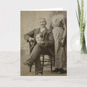 Vintage Funny Creepy Make och huvudlös fru Kort