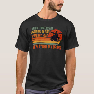 Vintage Funny Drummer Saming Music Älskare Drummer T Shirt