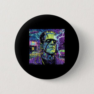 Vintage Funny Frankenstein Monster Älskare Spooky  Knapp