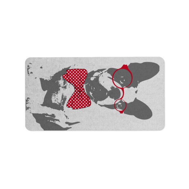 Vintage Funny Fransk Bulldog Adressetikett (Framsidan)