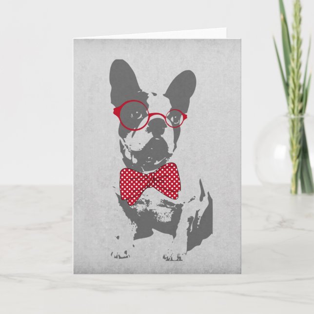 Vintage Funny Fransk Bulldog Kort (Framsida)