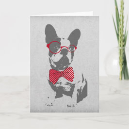 Vintage Funny Fransk Bulldog Kort