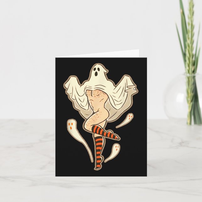 Vintage Funny Gay Halloween Kort (Framsida)