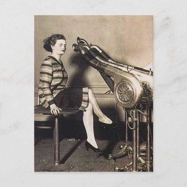 Vintage Funny Hair Dryer Vykort (Framsida)