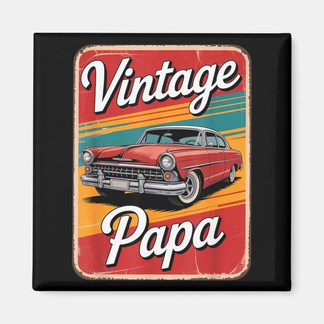 Vintage Funny Papa  Magnet (Framsidan)
