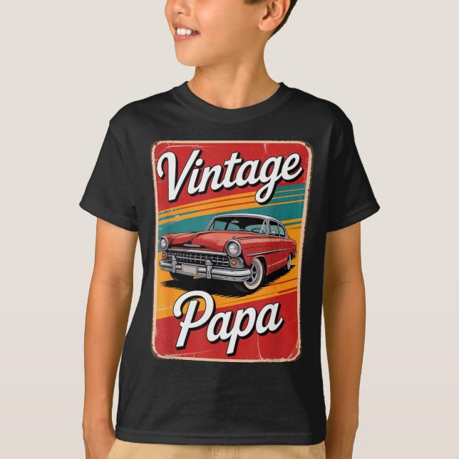 Vintage Funny Papa  T Shirt (Framsida)