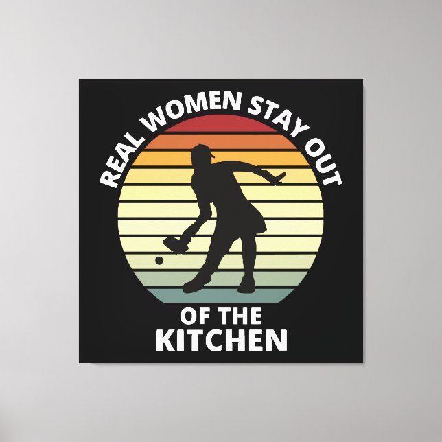 Vintage Funny Pickleball Women Canvastryck (Framsida)