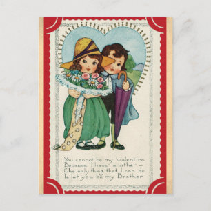 Vintage Funny Platonisk vän Valentines day Vykort