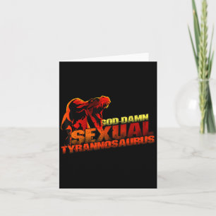 Vintage Funny Quote Ual och Fantastisk Tyrannosaur Kort
