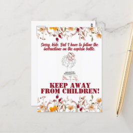 Vintage Funny Sarkastic Line Art Woman Postcard Vykort