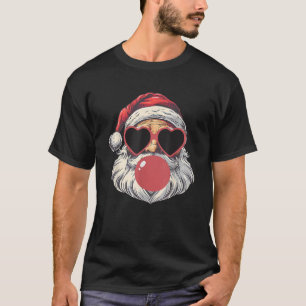 Vintage Funny Sunglass Santa Bloing Bubble Gum T Shirt