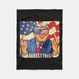 Vintage Funny Trump Arrest den 4 juli 2024 Fleecefilt