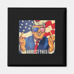 Vintage Funny Trump Arrest den 4 juli 2024 Magnet