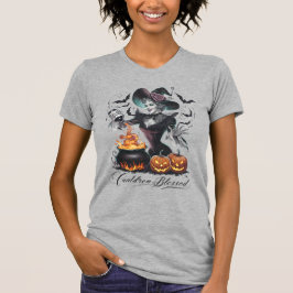 Vintage Funny Witch Cauldron Blsed Halloween T Shirt