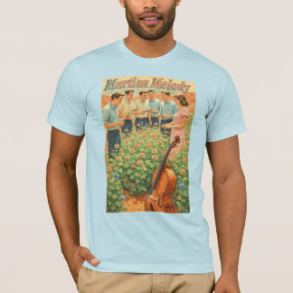 Vintage Futuristisk Mars Trädgårdsscen T Shirt