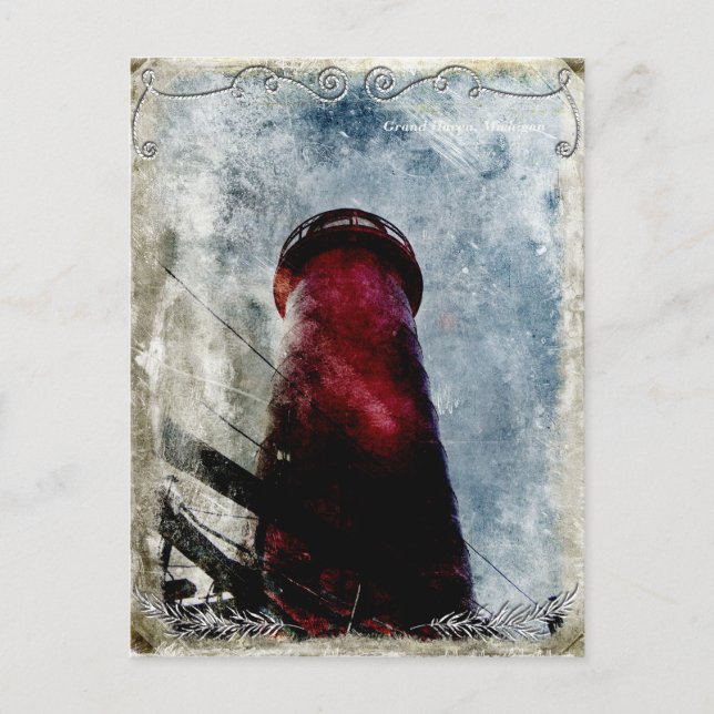 Vintage fyr i närbild vykort (Framsida)