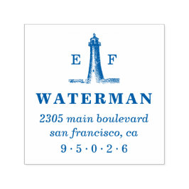 Vintage fyr Monogram-Returadress Självfärgande Stämpel