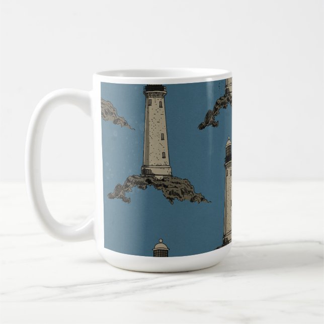 Vintage fyr mönster kaffemugg (Vänster)