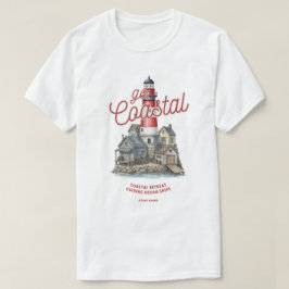 Vintage fyr och kustby Grafisk design T Shirt