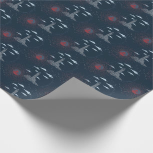 Vintage fyrillustrationsmönster Wrap P Presentpapper