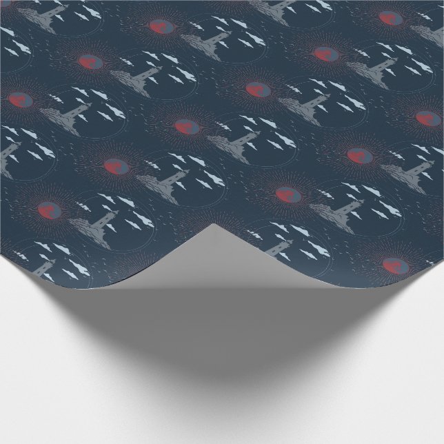 Vintage fyrillustrationsmönster Wrap P Presentpapper (Hörn)