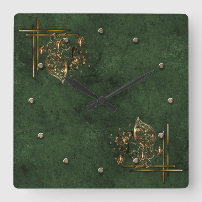 Vintage Fyrkantig Klocka (Framsida)