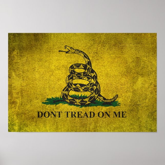 Vintage Gå inte på Me Gadsden Flagga Poster (Framsidan)