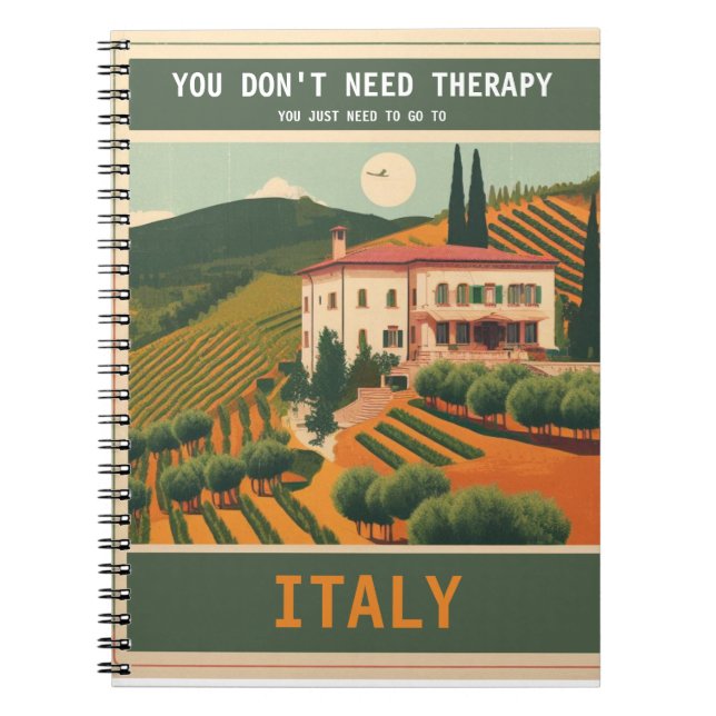 Vintage "gå till Italien" Anteckningsbok (Framsidan)