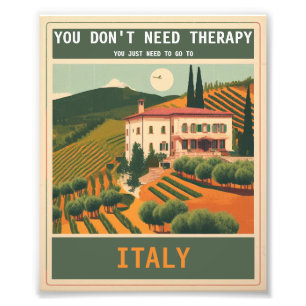 Vintage "gå till Italien" Fototryck