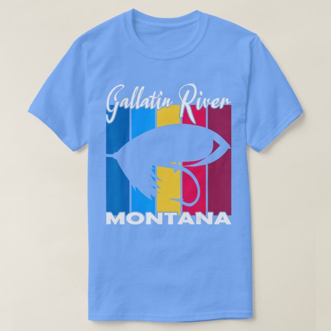 Vintage Gallatin River Flygfiske T Shirt (Design framsida)