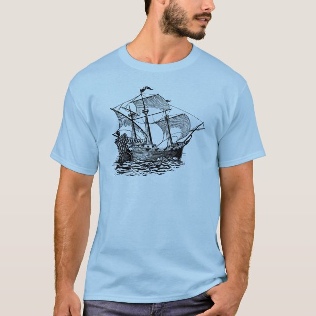 Vintage Galleonfartyg Tee (Framsida)
