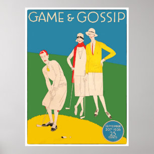 Vintage Game and Gossip Golf Print Poster