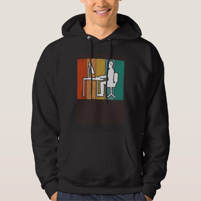 Vintage Gamer Computer Developer Programmer IT Adm Hoodie (Framsida)