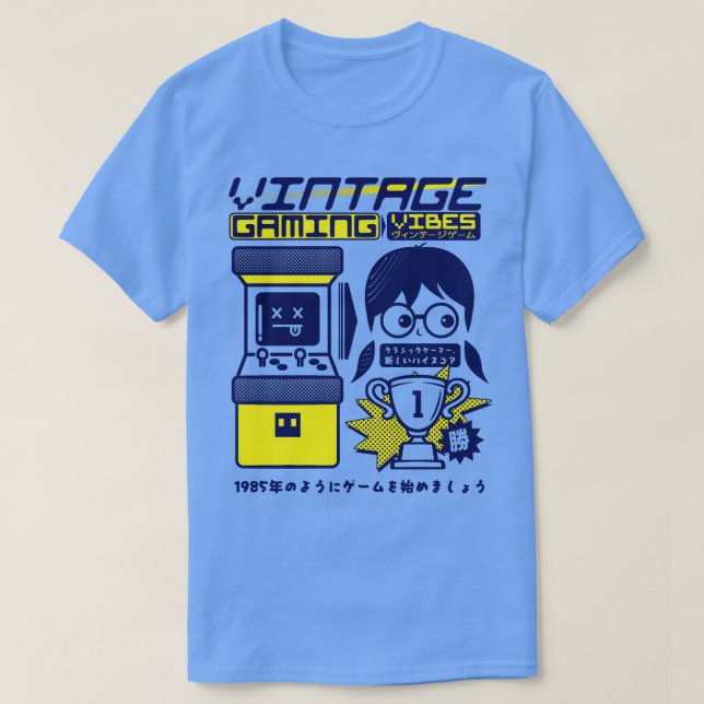 Vintage Gaming Vibes Retro Arcade Gamer T Shirt (Design framsida)